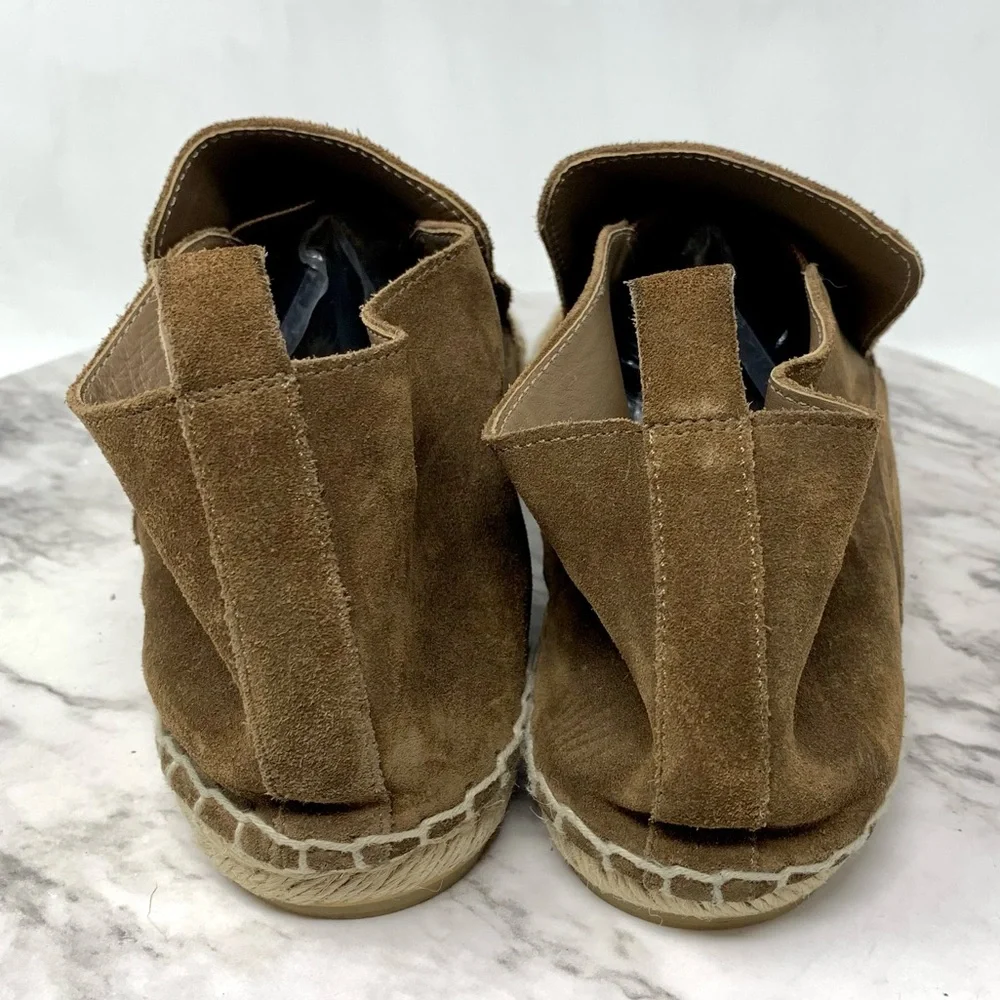 Vince Ronan Soft Unstructured Brown Suede Espadrille Loafer Boots 10 Minimalist